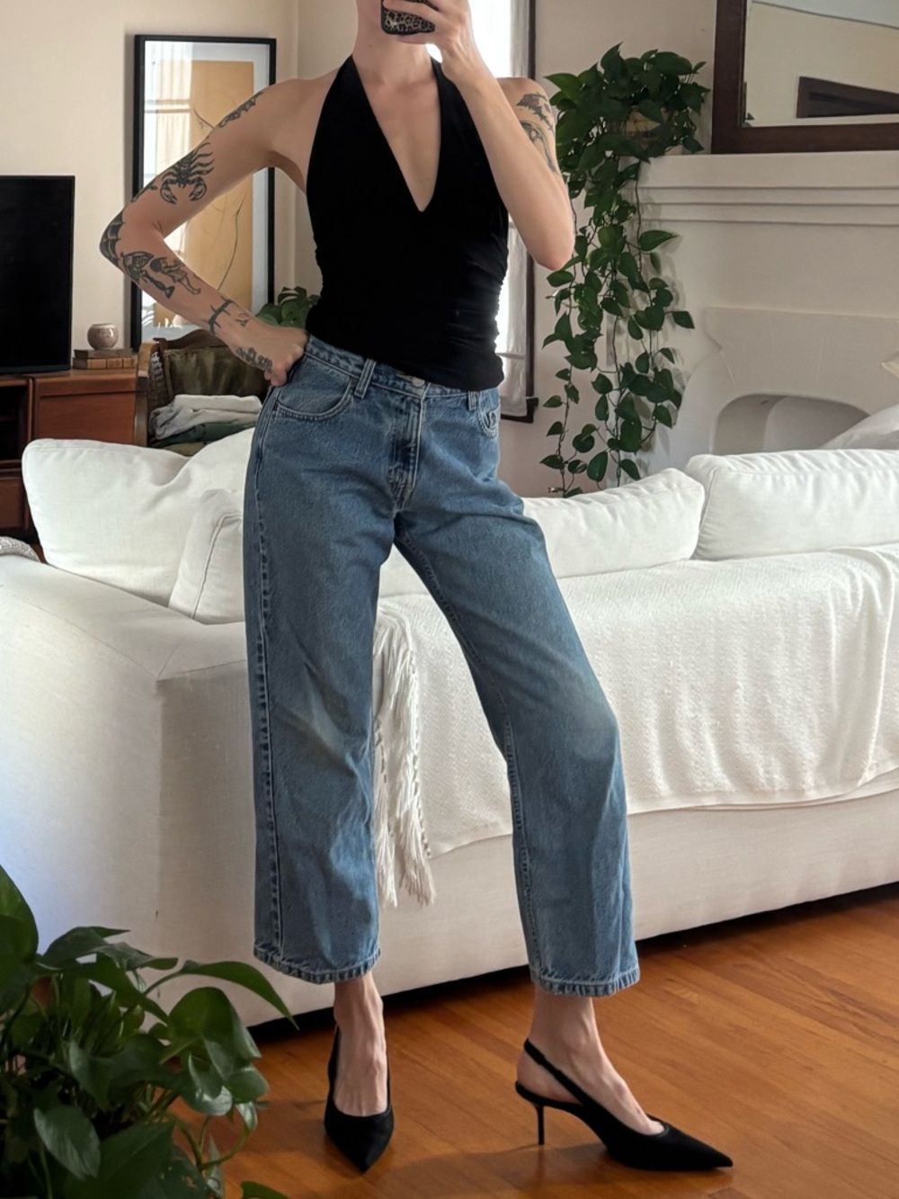 Levi's Mid-Blue Boyfriend Jeans